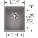 BLANCO Metallic Grey 13-39/50 x 18-11/100 in. No Hole Composite Single Bowl Undermount Kitchen Sink 