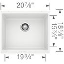 BLANCO White 20-87/100 x 18-11/100 in. No Hole Composite Single Bowl Undermount Kitchen Sink 