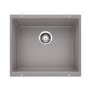 20-87/100 x 18-11/100 in. No Hole Composite Single Bowl Undermount Kitchen Sink in Metallic Grey