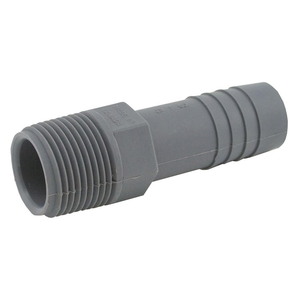 Jones Stephens Grey Corrugated x Hub PVC Fit Adapter 