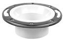 Oatey&reg; White 4 in. Stainless Steel PVC Closet Flange Ring Less Cap 