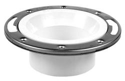 3 x 4 in. PVC Closet Flange with Stainless Steel Ring