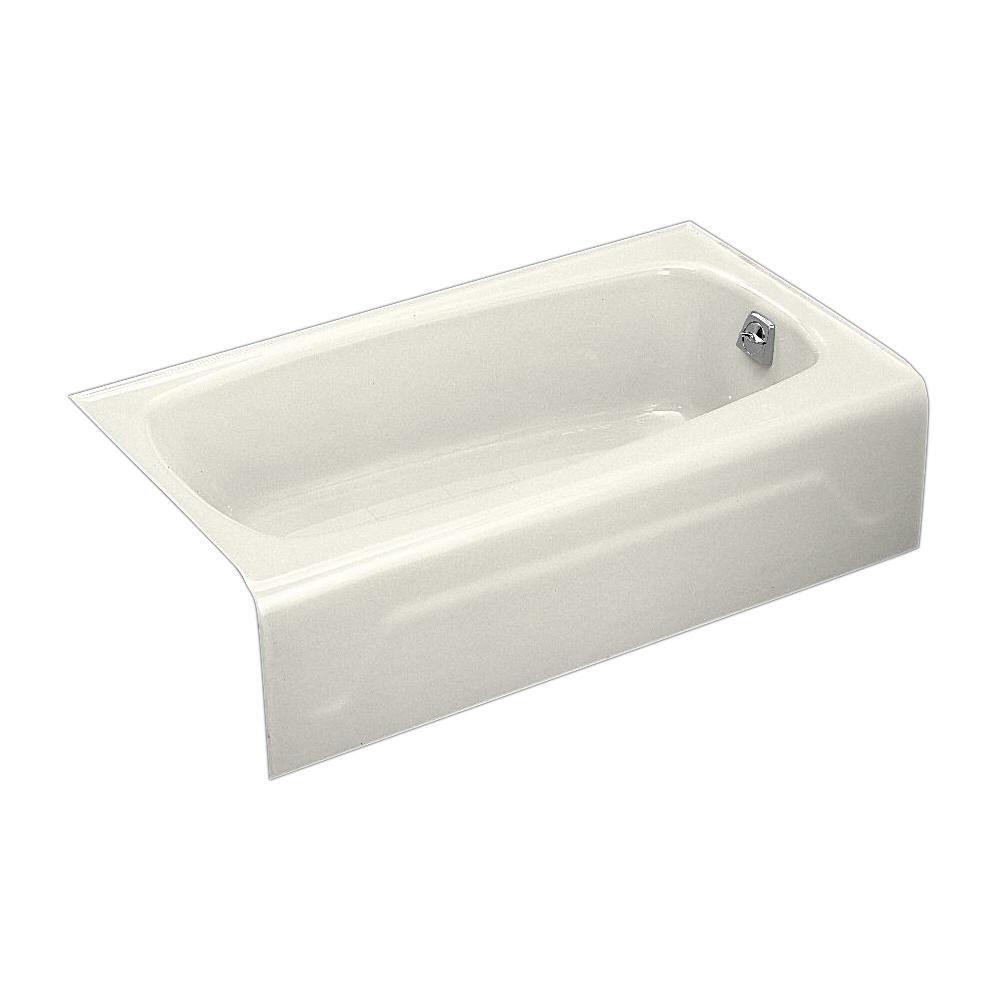 KOHLER Biscuit 54 x 30-1/4 in. Soaker Alcove Bathtub Right Drain 