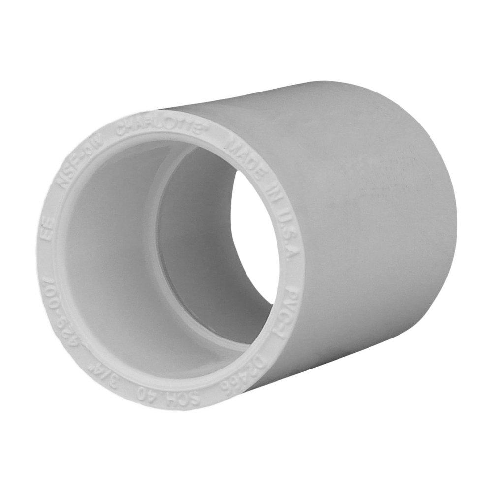 White PVC Schedule 40 Coupling 