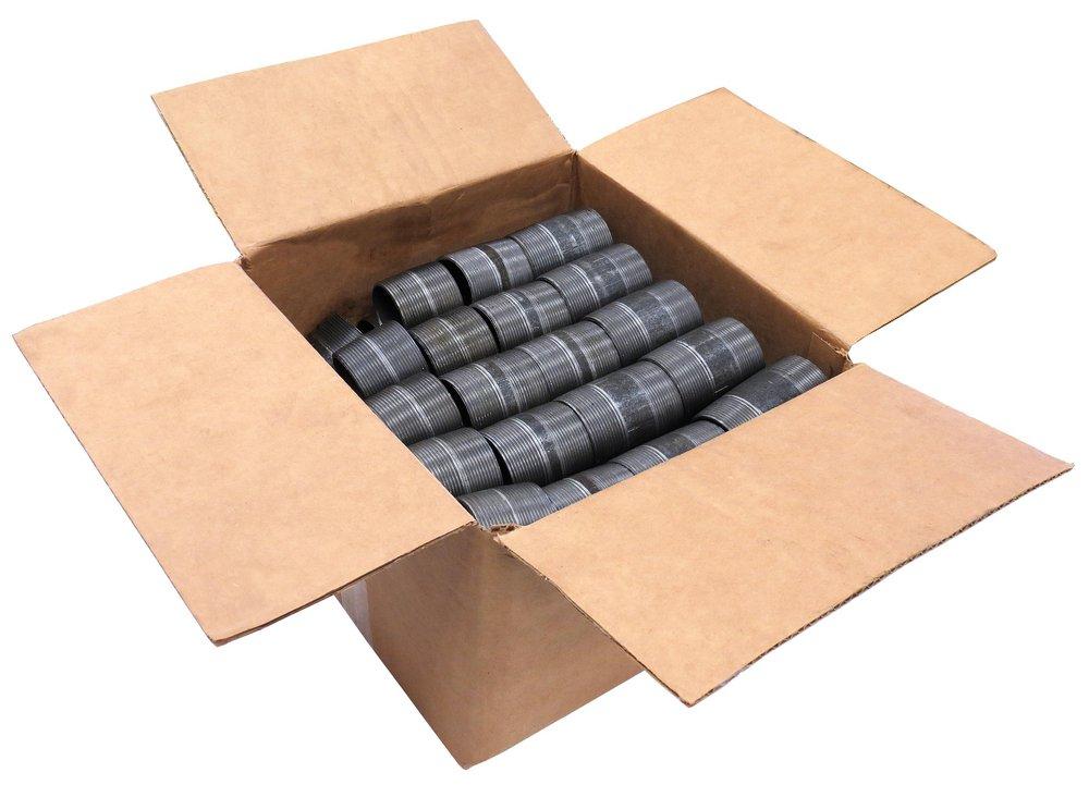 NPT Schedule 40 Standard Domestic Black Welded Steel Nipple (Pack of 6, Case of 9 Packs) 