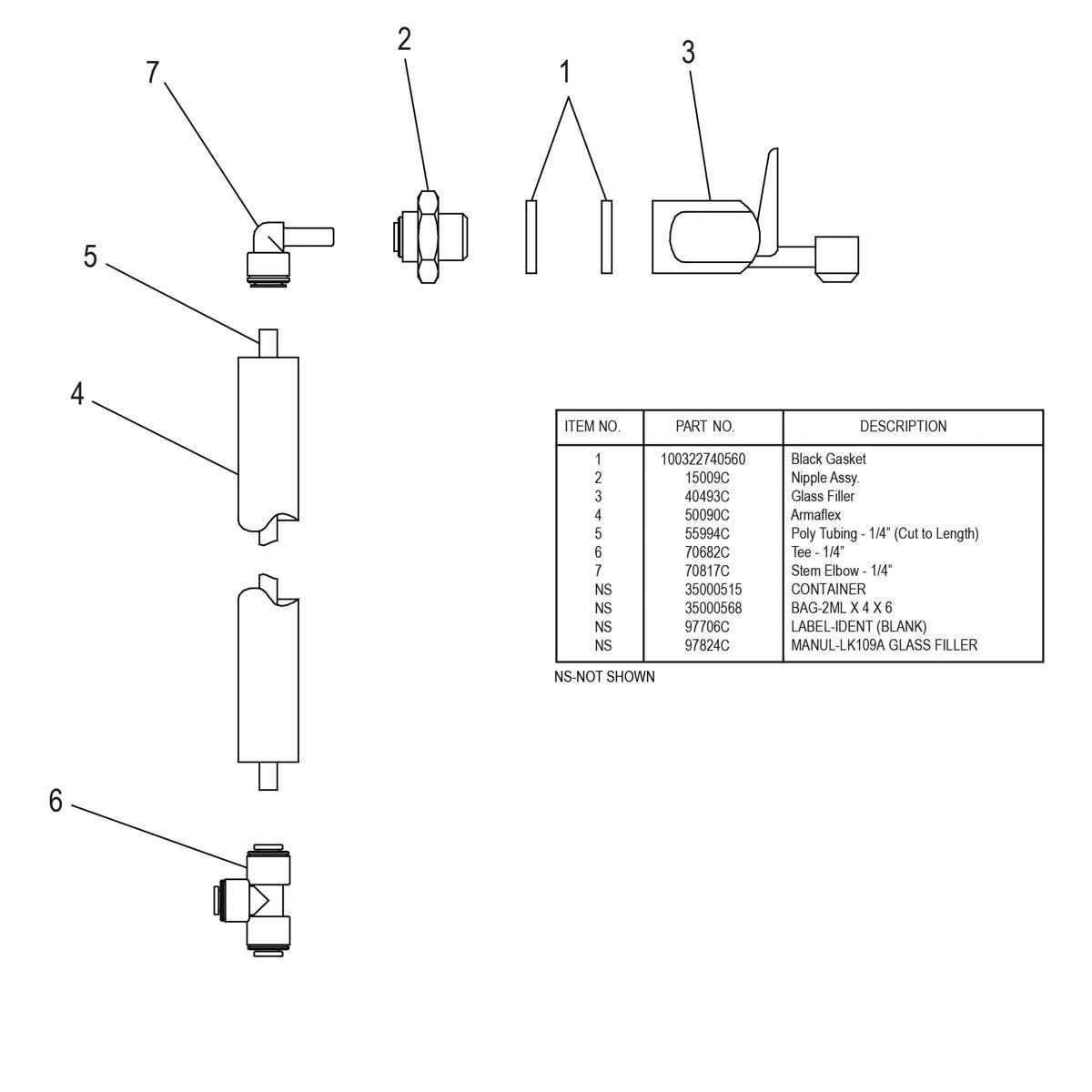 Elkay Polished Chrome 3-3/8 in. Glass Filler 