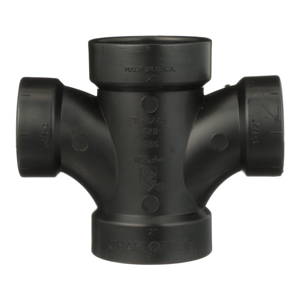 Black ABS DWV Double Sanitary Tee 