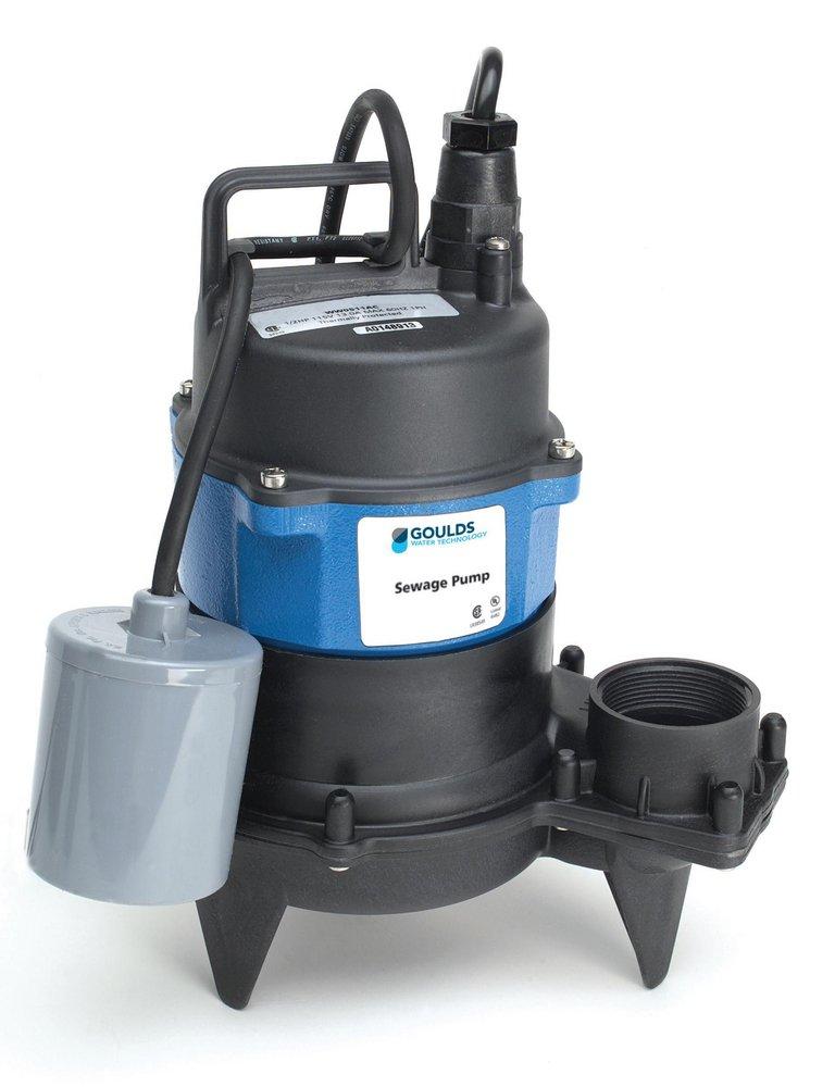 Goulds Water Technology 2 in. 115V 13A 75 gpm NPT Cast Iron Sewage Pump 