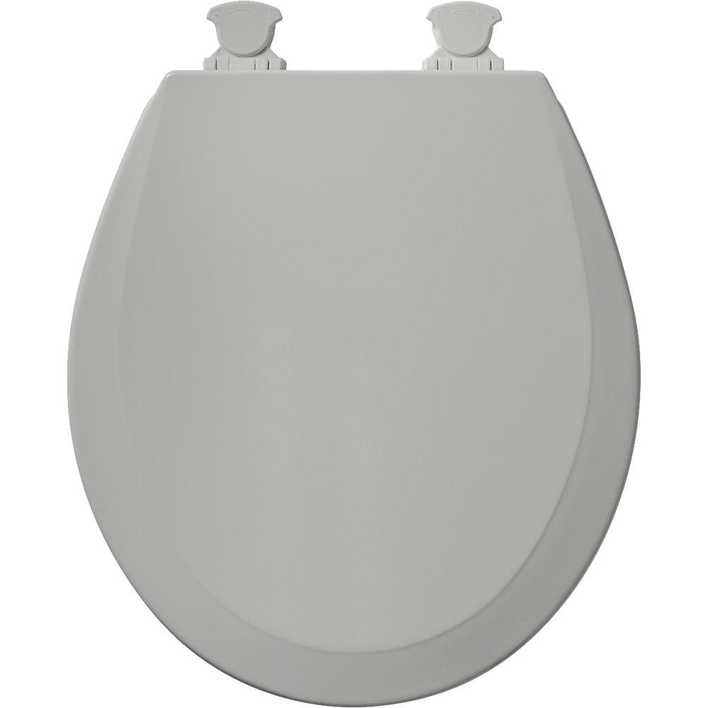 Bemis Ice&trade; Grey Round Closed Front Toilet Seat with Cover 