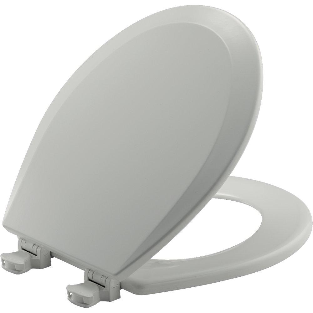 Bemis Ice&trade; Grey Round Closed Front Toilet Seat with Cover 