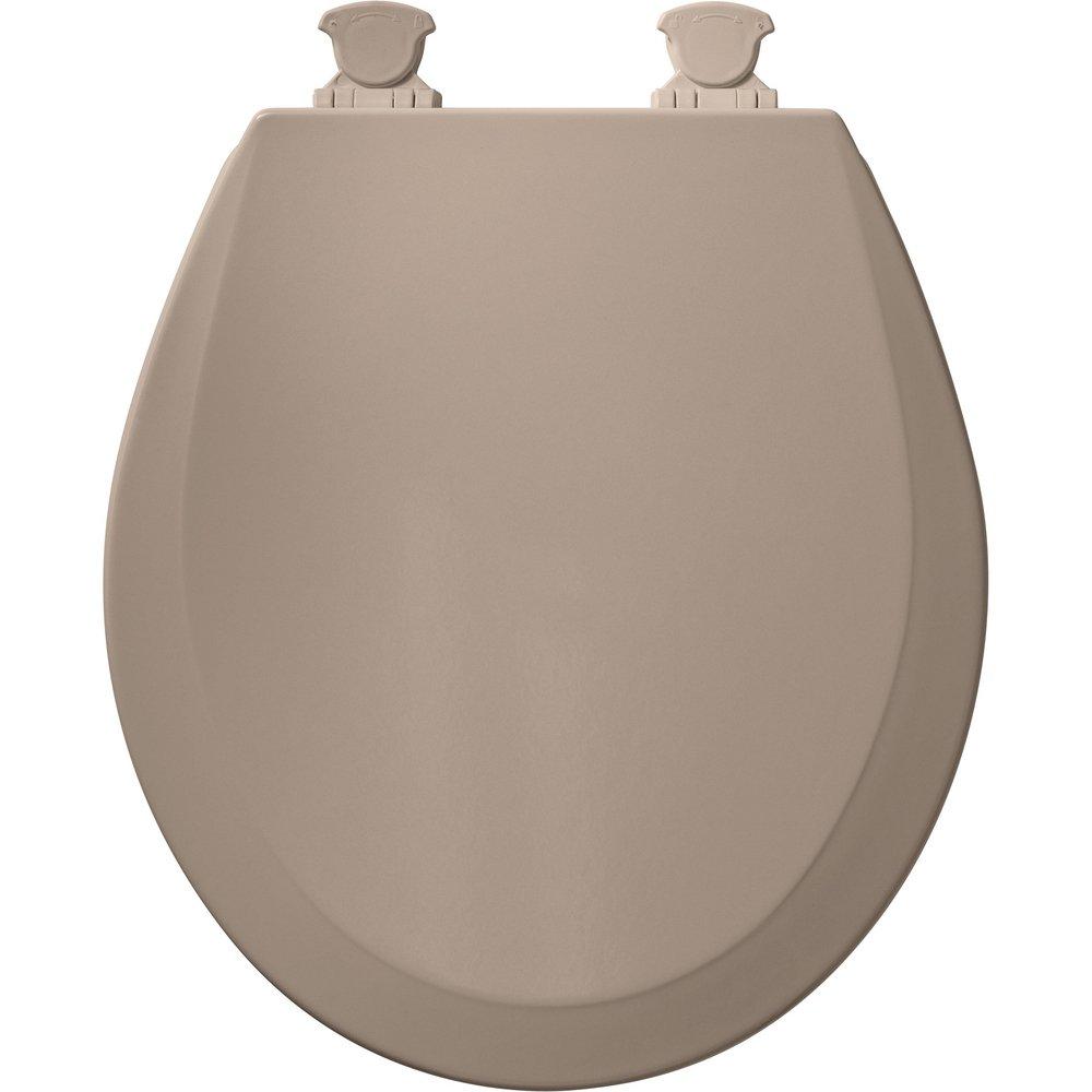 Bemis Fawn Beige Round Closed Front Toilet Seat with Cover 