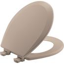 Round Closed Front Toilet Seat with Cover in Fawn Beige