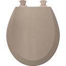 Bemis Fawn Beige Round Closed Front Toilet Seat with Cover 