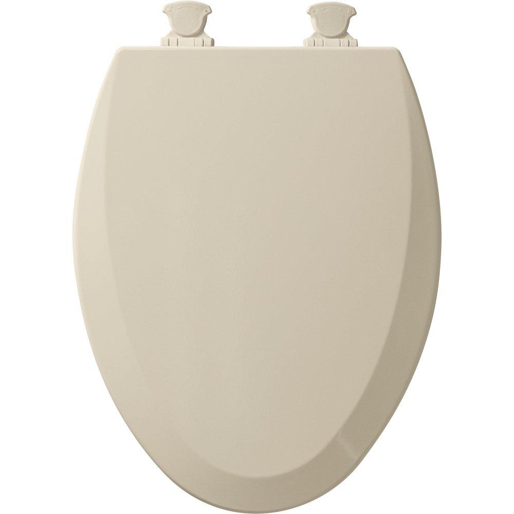 Bemis Almond Elongated Closed Front Toilet Seat with Cover 