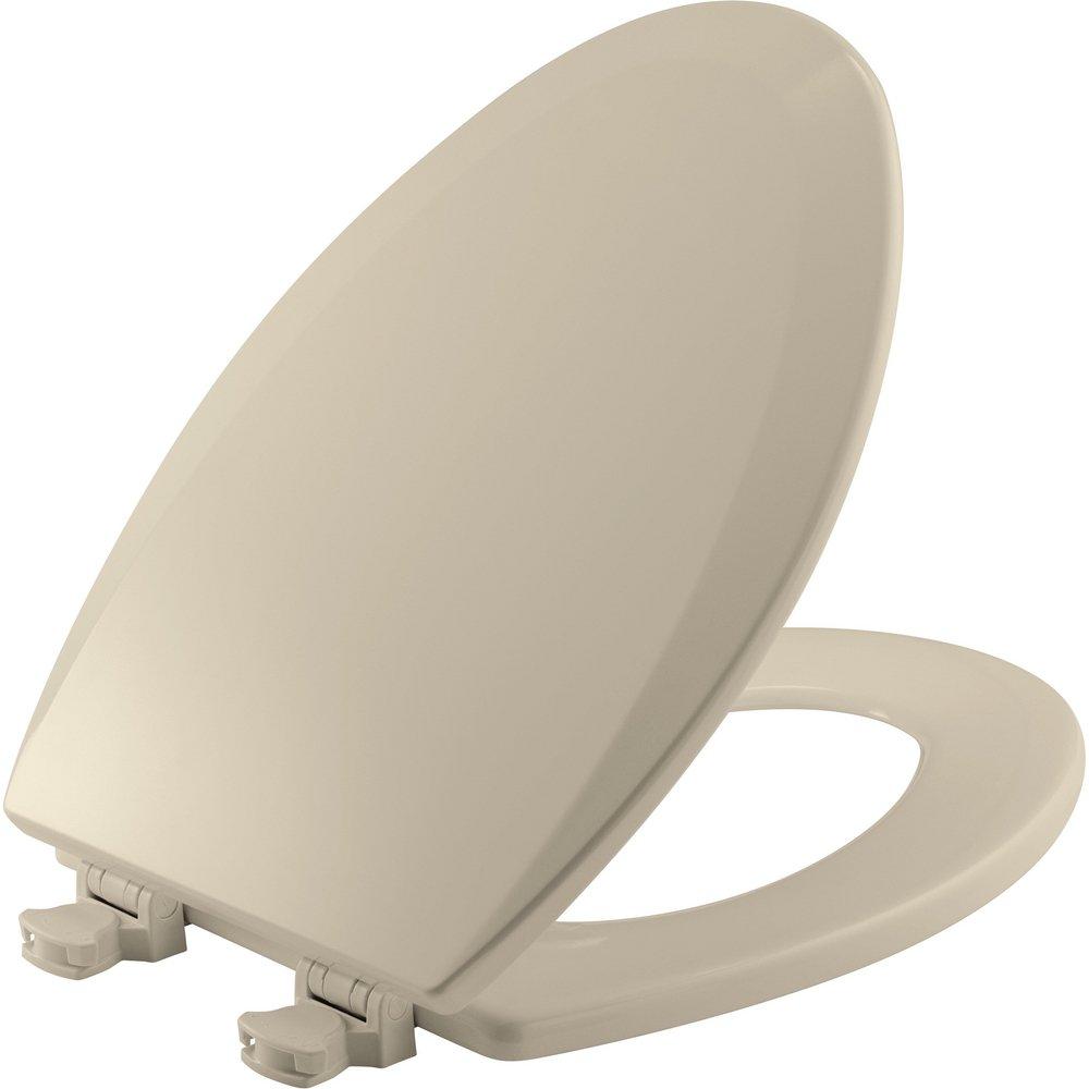 Bemis Almond Elongated Closed Front Toilet Seat with Cover 