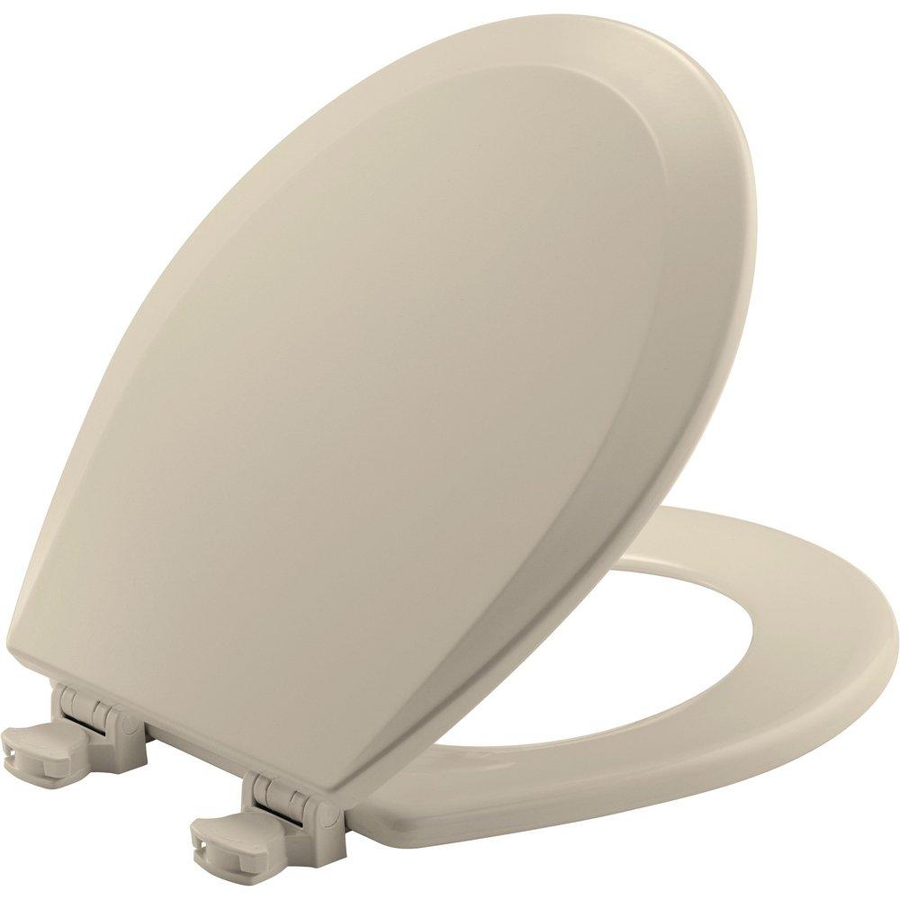 Bemis Almond Round Closed Front Toilet Seat with Cover 