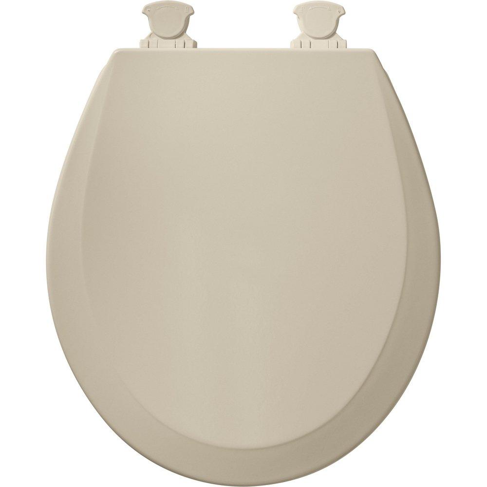 Bemis Almond Round Closed Front Toilet Seat with Cover 