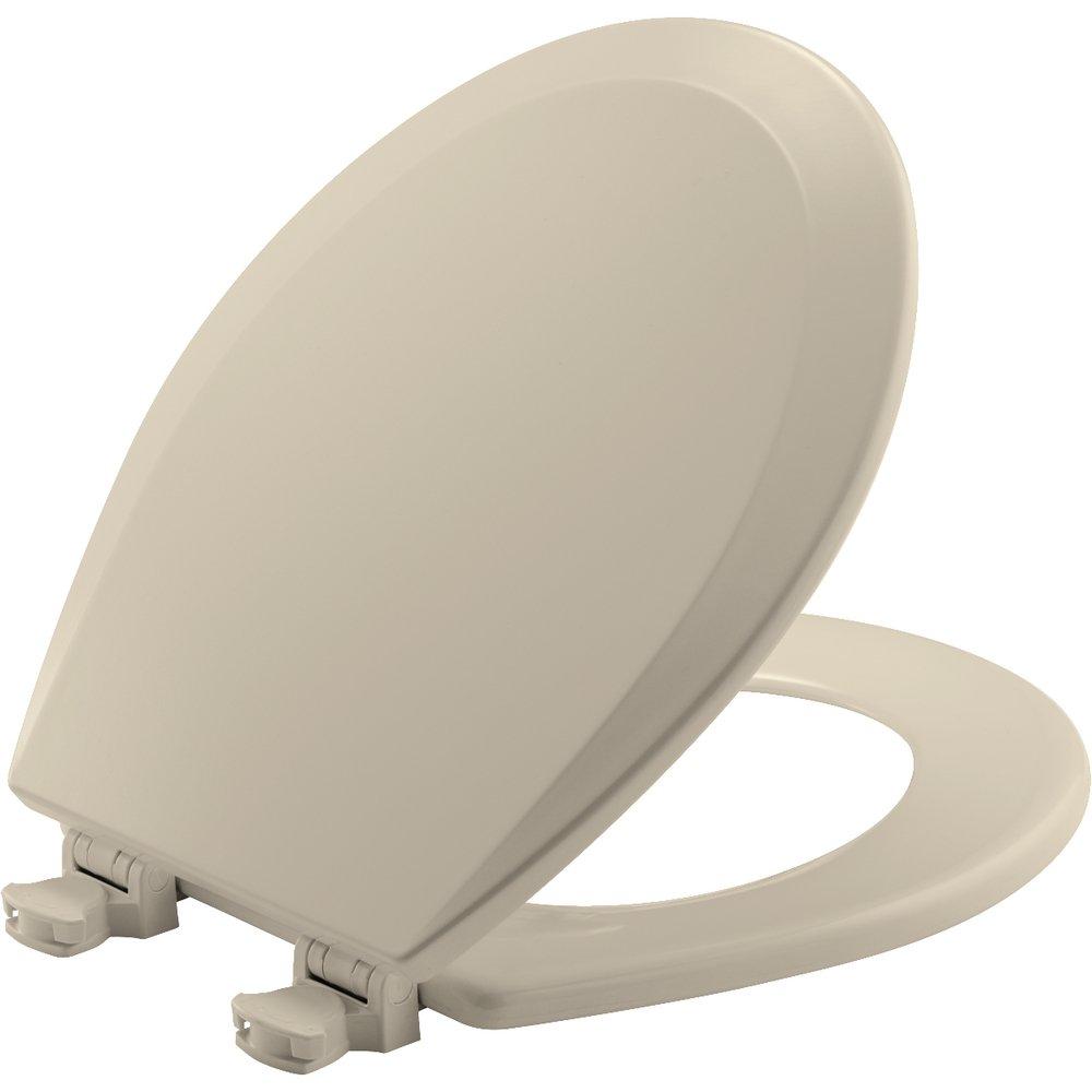 Bemis Almond Round Closed Front Toilet Seat with Cover 
