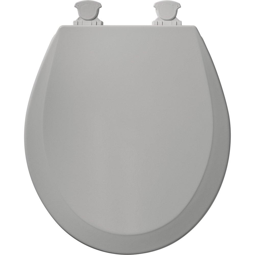 Bemis Silver Round Closed Front Toilet Seat with Cover 