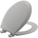 Bemis Silver Round Closed Front Toilet Seat with Cover 