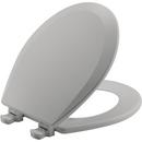 Round Closed Front Toilet Seat with Cover in Silver