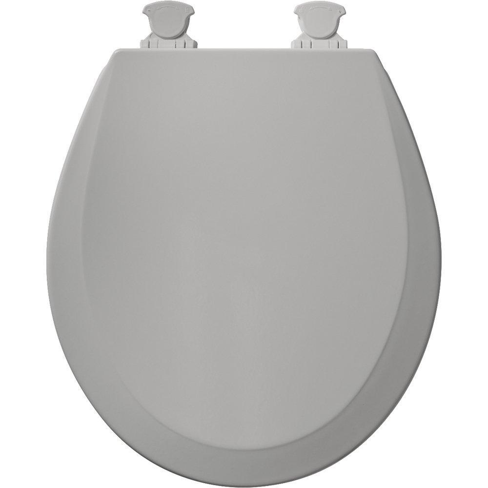 Bemis Silver Round Closed Front Toilet Seat with Cover 
