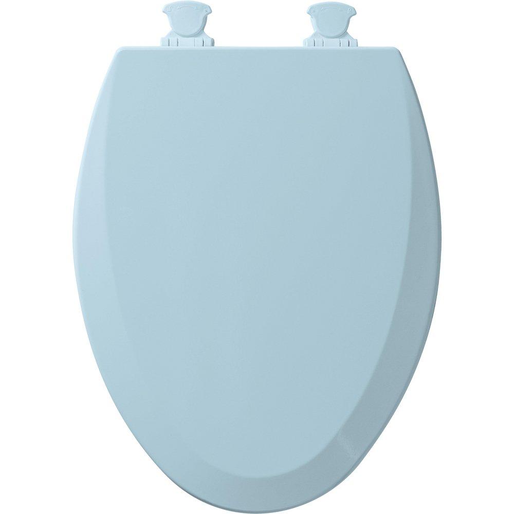 Bemis Dresden Blue Elongated Closed Front Toilet Seat with Cover 