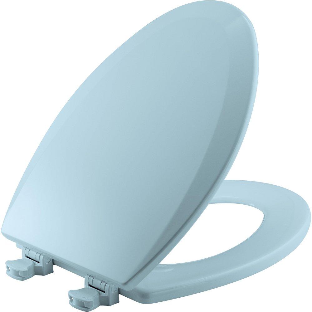 Bemis Dresden Blue Elongated Closed Front Toilet Seat with Cover 