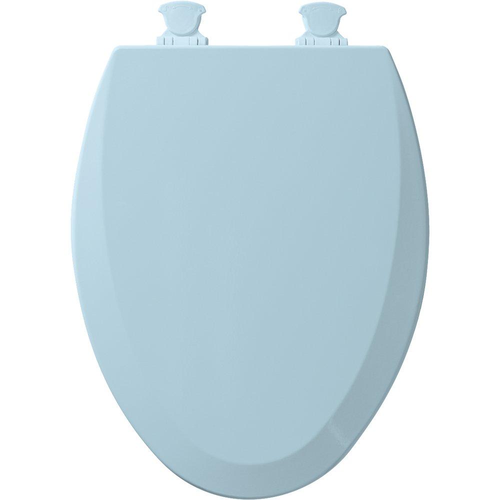 Bemis Dresden Blue Elongated Closed Front Toilet Seat with Cover 