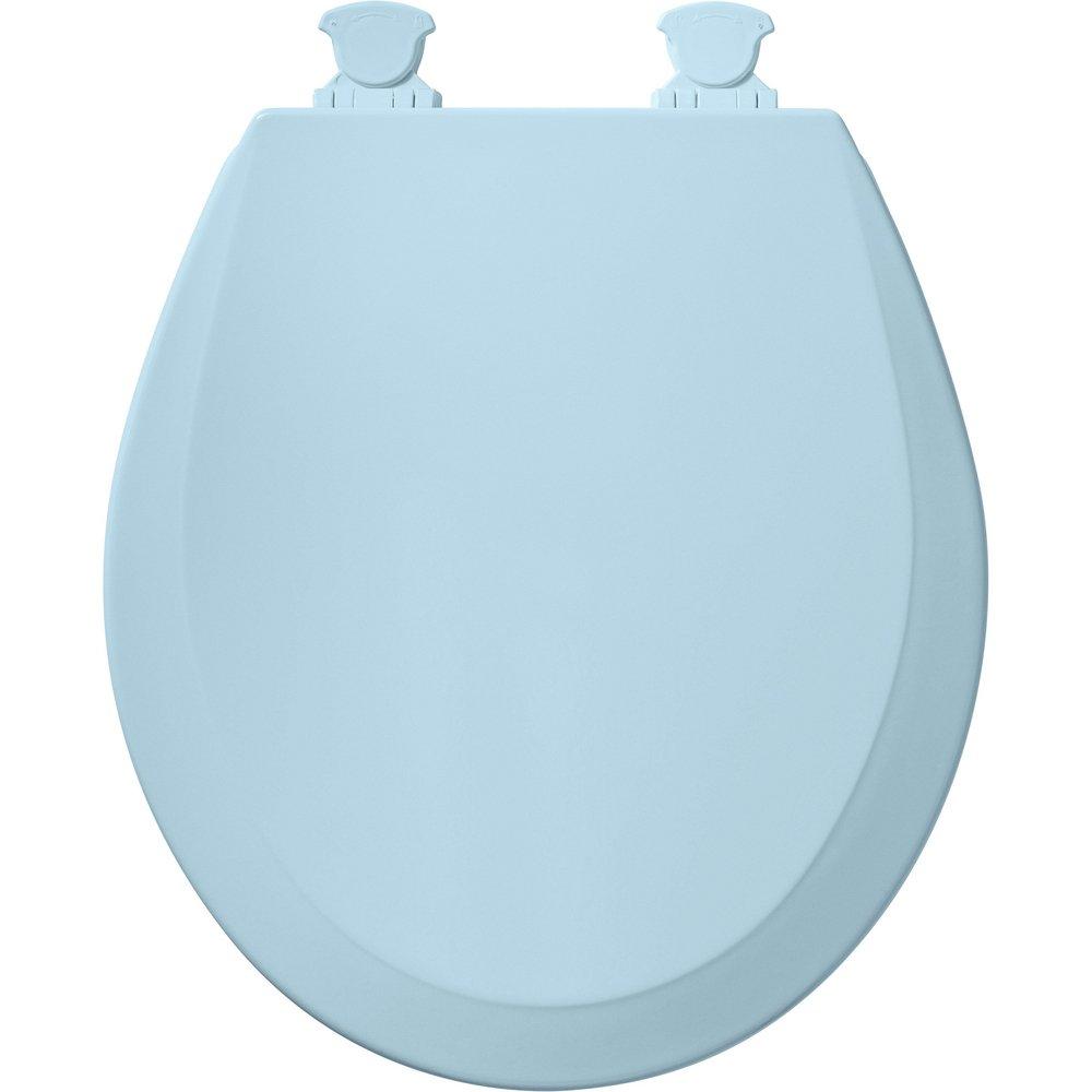 Bemis Dresden Blue Round Closed Front Toilet Seat with Cover 