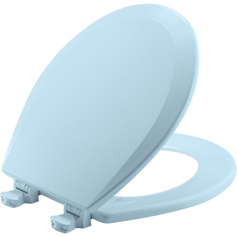 Bemis Dresden Blue Round Closed Front Toilet Seat with Cover 