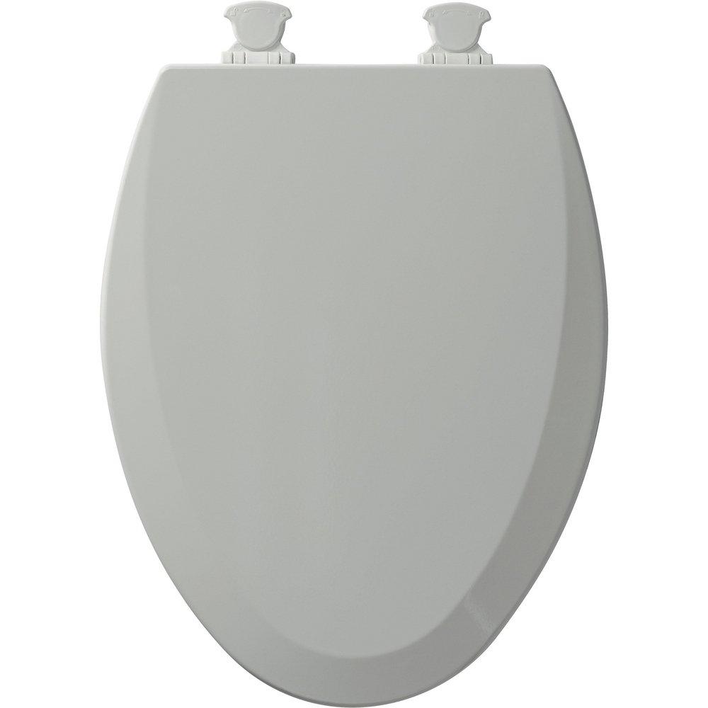 Bemis Ice Grey Elongated Closed Front Toilet Seat with Cover 