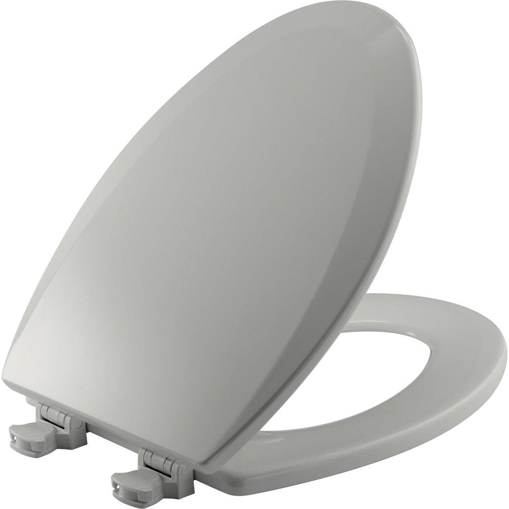 Bemis Ice Grey Elongated Closed Front Toilet Seat with Cover 