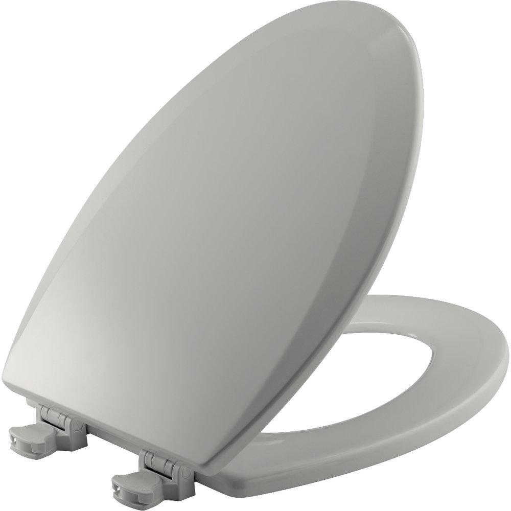 Bemis Ice&trade; Grey Elongated Closed Front Toilet Seat with Cover 