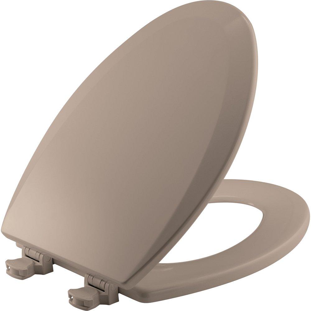 Bemis Fawn Beige Elongated Closed Front Toilet Seat with Cover 