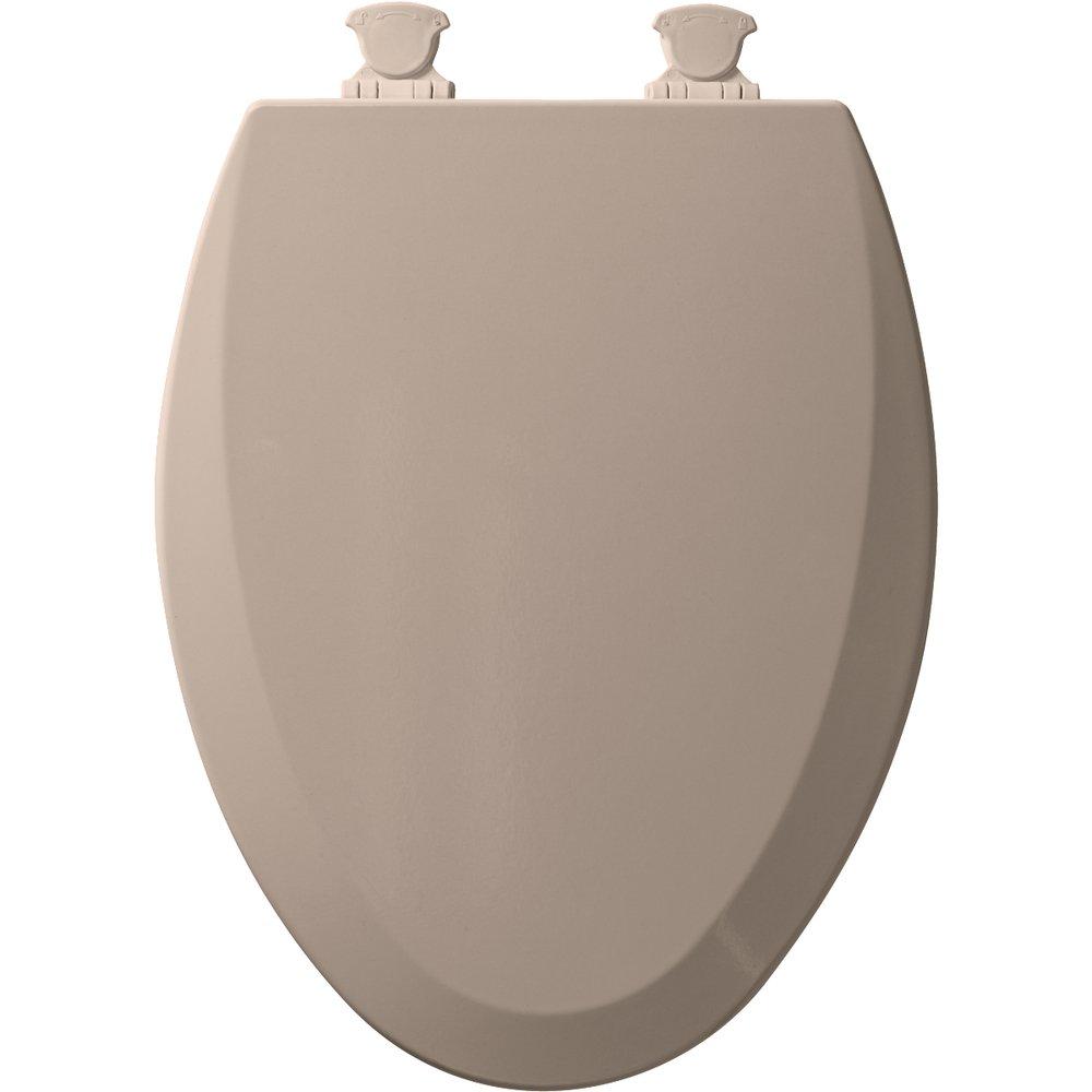 Bemis Fawn Beige Elongated Closed Front Toilet Seat with Cover 