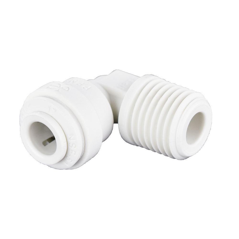 John Guest White FNPT Fixed Straight Polypropylene and EPDM 90 Degree Bulk Elbow 