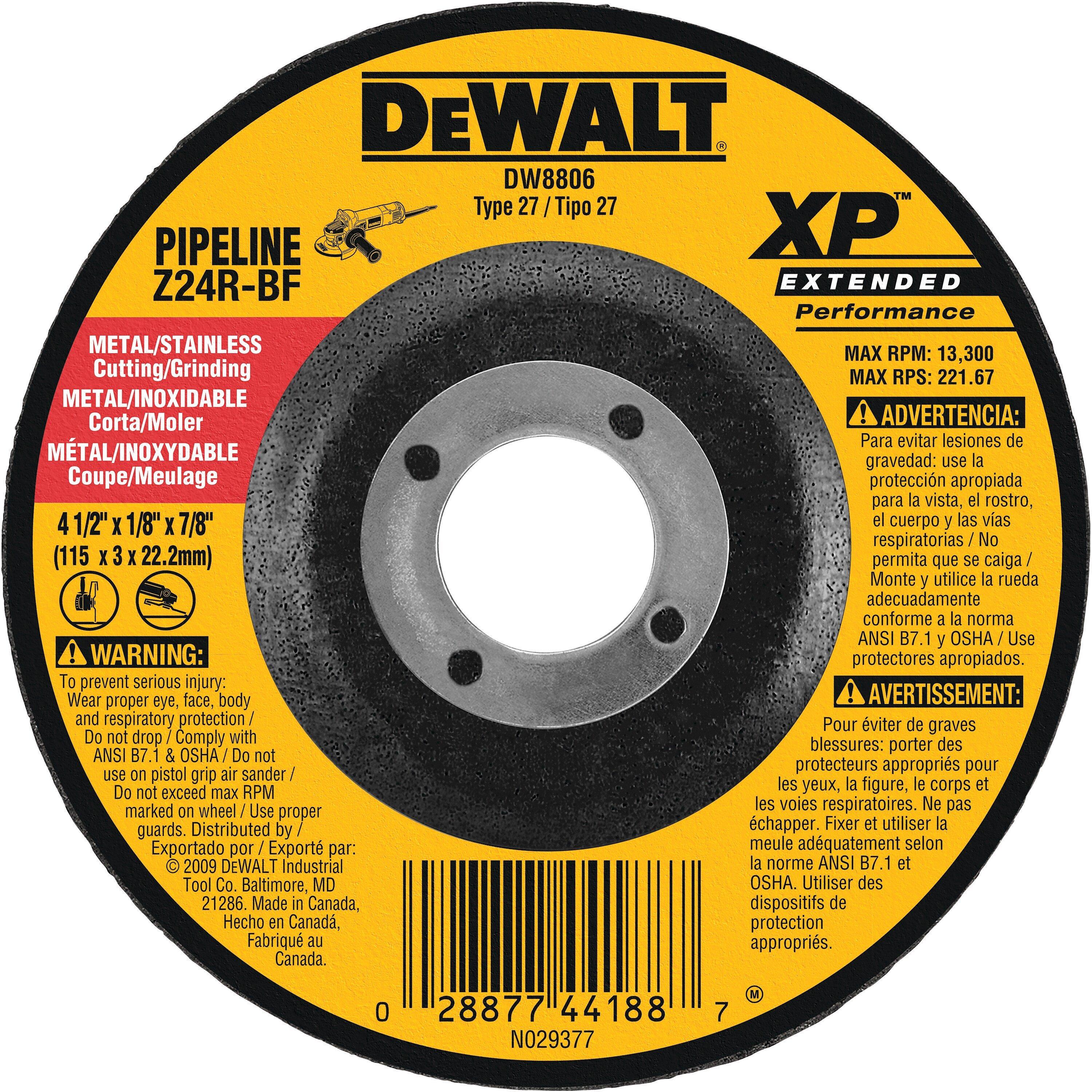 DEWALT Black 4-1/2 x 0.125 in. Grinding Wheel 