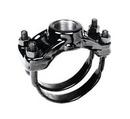 JCM Industries 4 in. IP Ductile Iron Electro-Galvanized Double Strap Saddle 