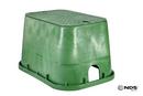 17 x 12 in. Rectangle Valve Box with Sewer Cover in Green