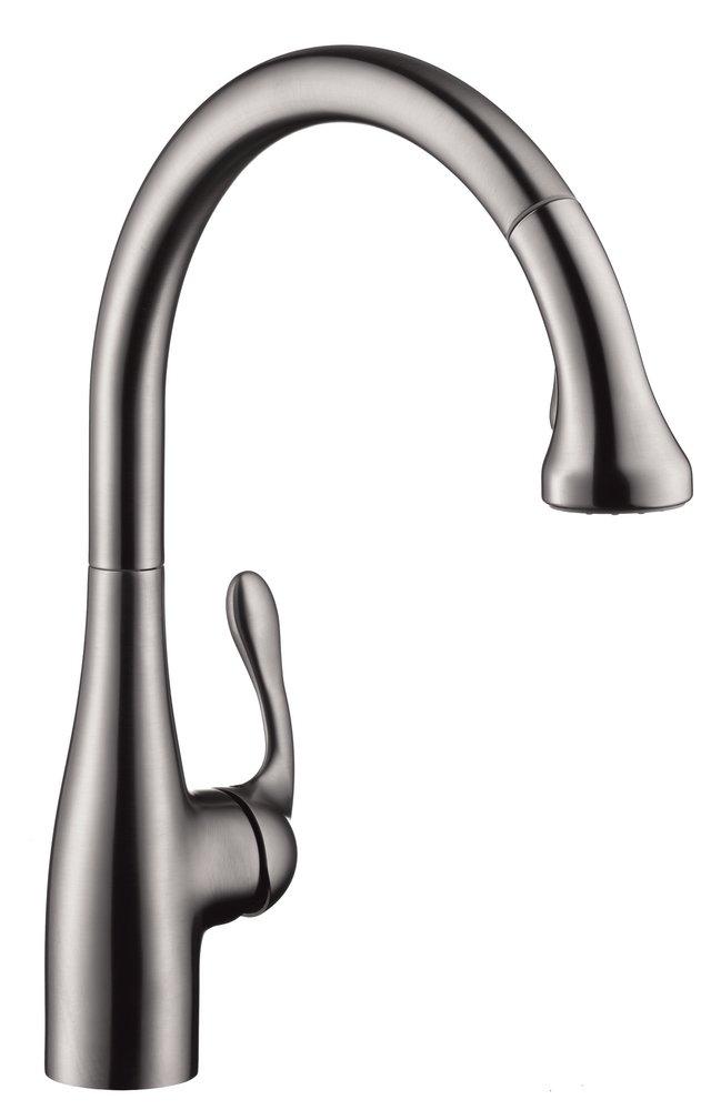 Hansgrohe Steel Optic Single Handle Pull Down Kitchen Faucet 