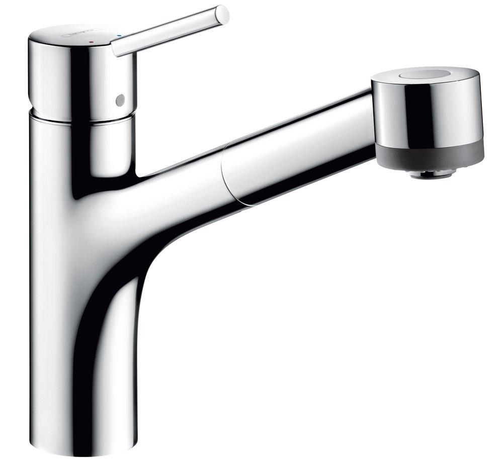 Hansgrohe Polished Chrome Single Handle Pull Out Kitchen Faucet 