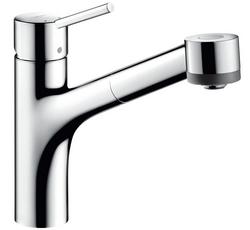 Single Handle Pull Out Kitchen Faucet in Polished Chrome