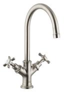 1.5 gpm 1-Hole Double Cross Handle Lavatory Faucet in Brushed Nickel