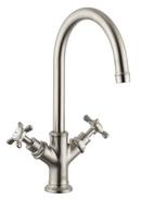 AXOR Brushed Nickel 1.5 gpm 1-Hole Double Cross Handle Lavatory Faucet 