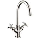 1.5 gpm 1-Hole Double Cross Handle Lavatory Faucet in Polished Nickel