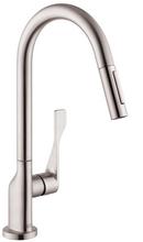 AXOR Steel Optic Single Handle Pull Down Kitchen Faucet 