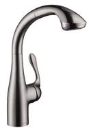 Single Handle Pull Out Kitchen Faucet in Steel Optic