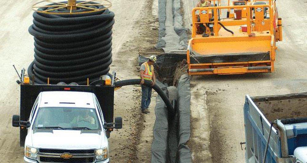 ADS&reg; Black 100 ft. Plain End Plastic Drainage Pipe 