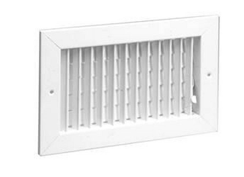 10 x 6 in. White Single Deflection Supply Register with Multi-Louvered Damper 